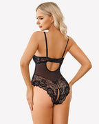 V Neck Body Suits One Piece Floral Teddy