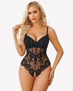V Neck Body Suits One Piece Floral Teddy