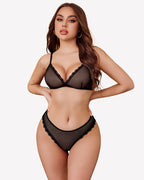 Wireless Mesh Lace Bra and Panty Sets