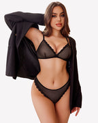 Wireless Mesh Lace Bra and Panty Sets
