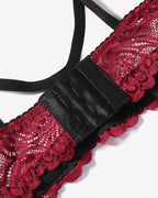Floral Lace Bra and Panty Garter Sets