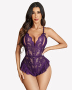 Crotchless Criss Cross Backless Bodysuit