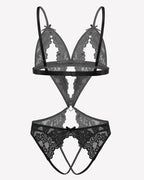 Lace Deep V Teddy Bodysuit