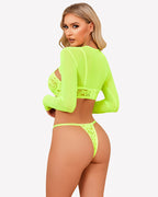 Lace Bra and Panty Crop Tops Set