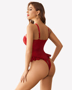 Lace Crotchless Teddy Mesh Bodysuit