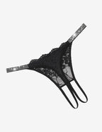 Floral Lace Briefs Rhinestones Strap Panties