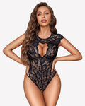 Short Sleeve Lace Bodysuits Tops