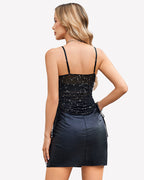 Side Drawstrings Mesh Sheer Tank Tops