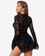 Mesh Bell Sleeves Bodycon Dress