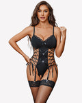 Lace Bodysuit Garter Lingerie Sets Cut Out Teddy