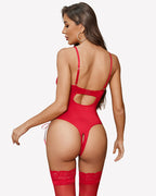 Lace Bodysuit Garter Lingerie Sets Cut Out Teddy