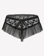 Floral Lace Briefs with Cute Bow