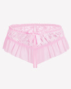 Floral Lace Briefs with Cute Bow