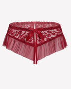 Floral Lace Briefs with Cute Bow