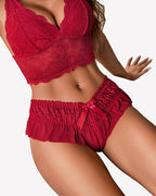 Floral Lace Briefs with Cute Bow