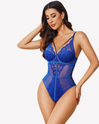 Cut Out Lace Snap Crotch Bodysuit