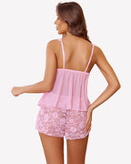 Floral Lace Lingerie Pajama Set