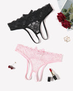 Lace Panties Hollow Out Rear Bowknot Briefs