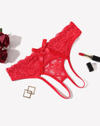 Lace Panties Hollow Out Rear Bowknot Briefs