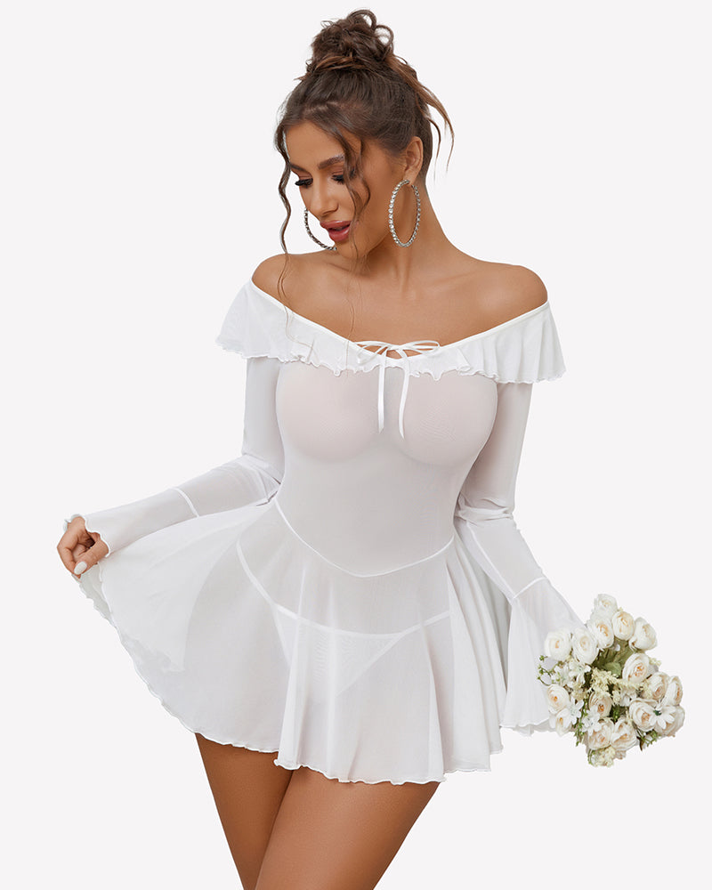 Rave Ruffle Off Shoulder Dress