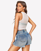 Sheer High Neck Tank Tops