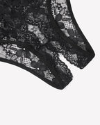 Floral Lace Briefs Hollow Out Bow Underwear