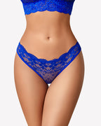 Floral Lace Briefs Hollow Out Bow Underwear