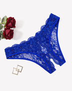 Floral Lace Briefs Hollow Out Bow Underwear