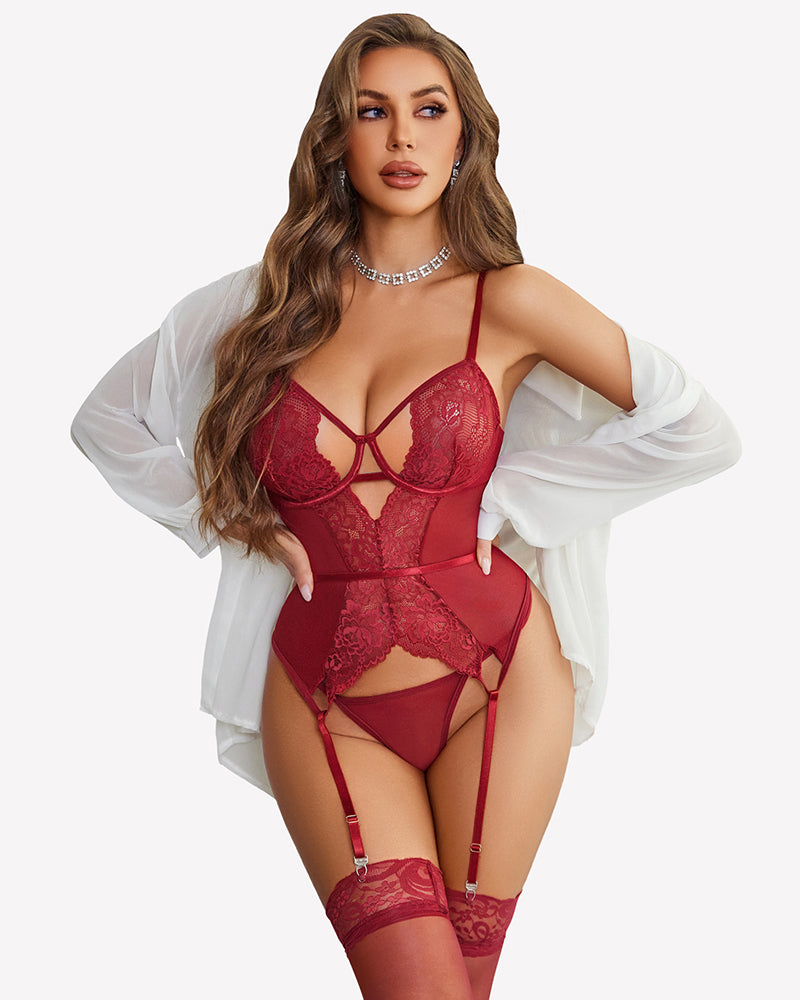 Lace Corset and Panty Sets Garter Lingerie