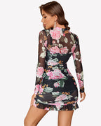 Long Sleeve Dress Sheer Mesh Dresses