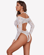 Lace Teddy Bodysuit Cut Out One Piece