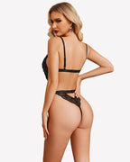 Tassel Cup Lace Crotchless Bodysuit