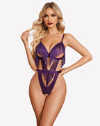 Tassel Cup Lace Crotchless Bodysuit