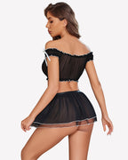 Maid Lingerie Set Mini Skirt Costume Outfit