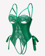 PU Cutout Teddy Underwire Bodysuits