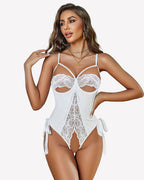 PU Cutout Teddy Underwire Bodysuits