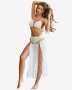 Mesh Sheer Bra Top Split Maxi Skirt Set