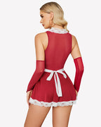 Maid Lingerie Costumes with Sheer Gloves