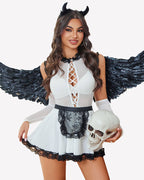Maid Lingerie Costumes with Sheer Gloves