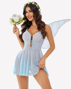 Lace Babydoll Deep V Neck Boudior Outfit