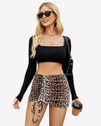 Mini Skirts Adjust Sexy Ruched Short Skirt