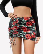 Mini Skirts Adjust Sexy Ruched Short Skirt
