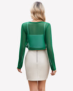 Sheer Shrugs Long Sleeve Cropped Cardigan