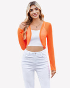 Sheer Shrugs Long Sleeve Cropped Cardigan