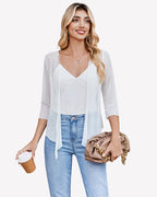 Tie Front Sheer Mesh Bolero Cardigan