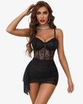Lace Chemise Floral Dress Sheer Outfit