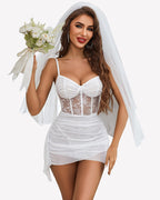 Lace Chemise Floral Dress Sheer Outfit