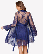 Cowl Neck Satin Nightgowns with Lace Robe