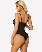 Lace Bodysuit Robe Set 2 Piece Mesh Boudoir Outfits