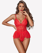 Lace Bodysuit One Piece Mini Babydoll